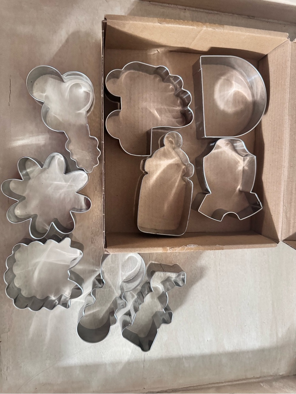 Metal Cookie Cutter Set - Silver baby shower theme